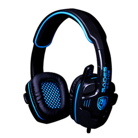 赛德斯(SADES) SA-708  头戴式立体声专业游戏耳机 (蓝色)